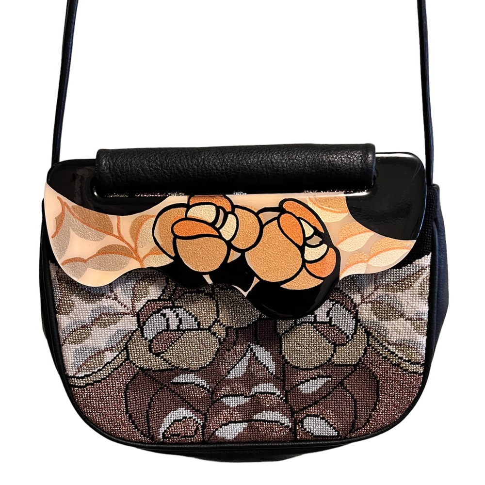 Vintage Moon Bags by Patricia Smith Design Floral Leather Crossbody Shoulder Bag